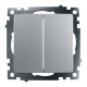 Выключатель двухклавишный Stekker Катрин серебро GLS10-7104-03 39578