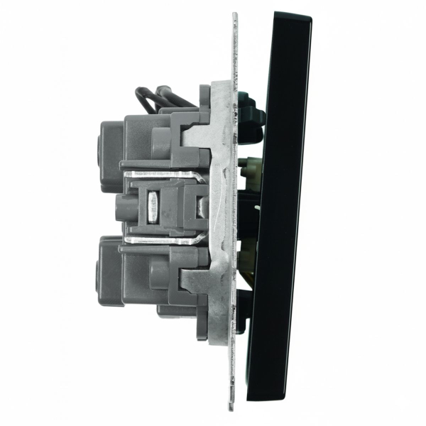 Выключатель 1-клавишный c индикатором (механизм), STEKKER, 250В, 10А, серия Эмили, RSW10-5101-05, черный уголь, soft touch 49837