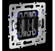 Механизм проходного переключателя двухклавишного 10А S70 Voltum VLS0203M