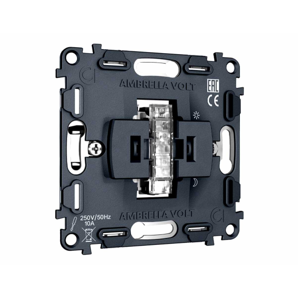 Механизм 1-клавишного выключателя с самовозвратом 10A-250V Ambrella Volt QUANT VM113