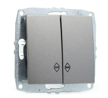 Выключатель Mono Electric Despina/ Larissa двухклавишный проходной антрацит 500-002423-111