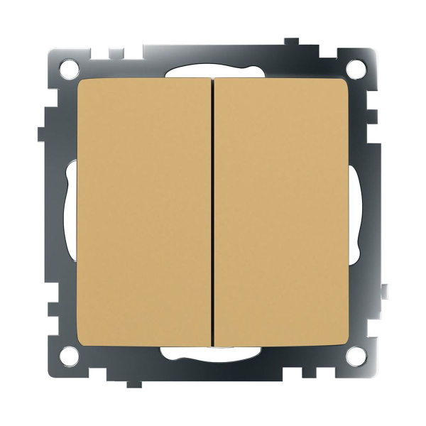 Выключатель двухклавишный Stekker Катрин золото GLS10-7104-08 49216
