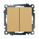 Выключатель двухклавишный Stekker Катрин золото GLS10-7104-08 49216