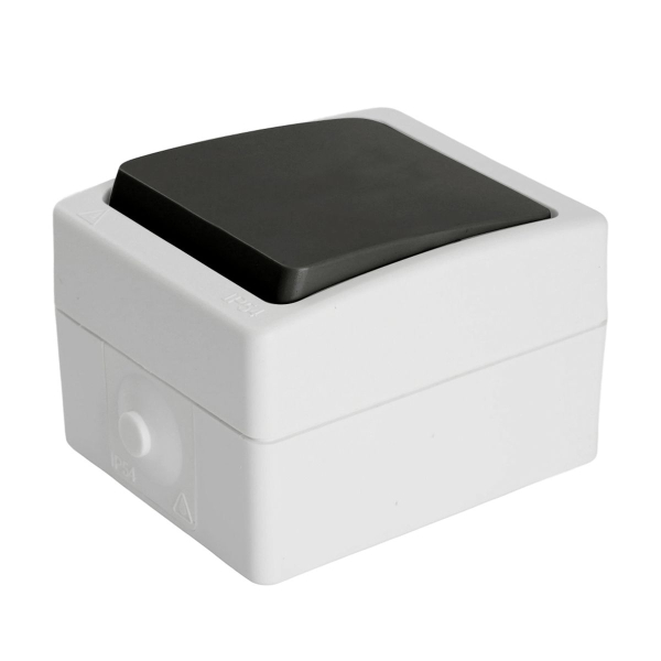 Переключатель одноклавишный Stekker Велена серый-графит PSW10-112-54 32756