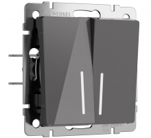 Выключатель двухклавишный проходной с подсветкой Werkel графит акрил W1122144 4690389197475