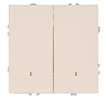 Выключатель 2-клавишный c индикатором (механизм), Stekker, 250В, 10А Эмили, RSW10-5102-08, кашемир, soft touch 49890