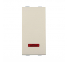 Переключатель LK Studio с двух мест, с индикатором 45х22,5мм (схема 6L) 16 A, 250 B (бежевый) LK45 850401-1