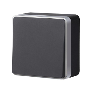 W5012034/ Выключатель одноклавишный проходной Gallant (черный с серебром)