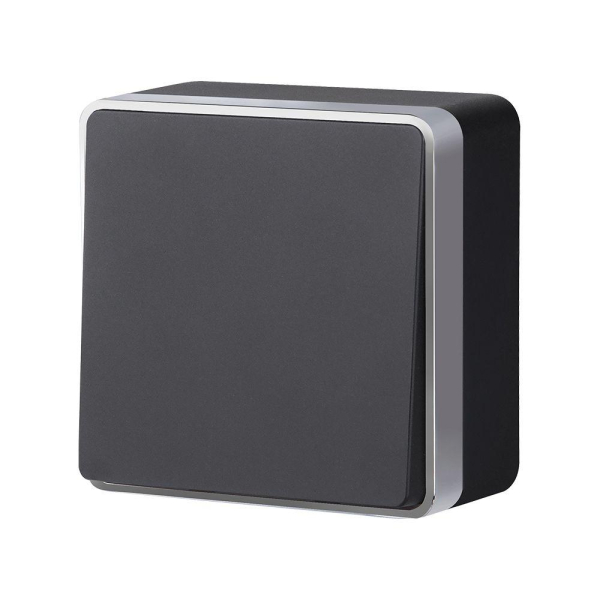 W5012034/ Выключатель одноклавишный проходной Gallant (черный с серебром)