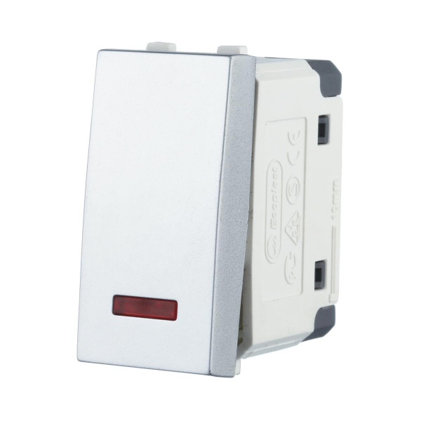 Переключатель LK Studio с двух мест, с индикатором 45х22,5мм (схема 6L) 16 A, 250 B (серебристый металлик) LK45 850403-1 Переключатель LK Studio с двух мест, с индикатором 45х22,5мм (схема 6L) 16 A, 250 B (серебристый металлик) LK45 850403-1