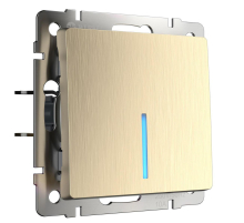 Выключатель Werkel одноклавишный проходной с подсветкой шампань рифленый W1112110 4690389160097