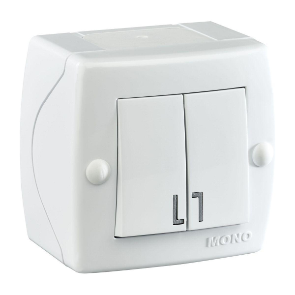 Выключатель Mono Electric Octans IP20 двухклавишный белый 104-010101-102 Выключатель Mono Electric Octans IP20 двухклавишный белый 104-010101-102