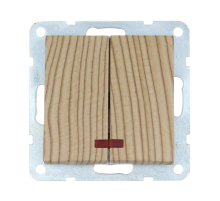 Выключатель LK Studio 2-кл., с индикаторами (схема 5L) 16 A, 250 B (сосна) LK60 861225-1