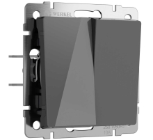 Выключатель Werkel двухклавишный проходной графит акрил W1122044 4690389197468