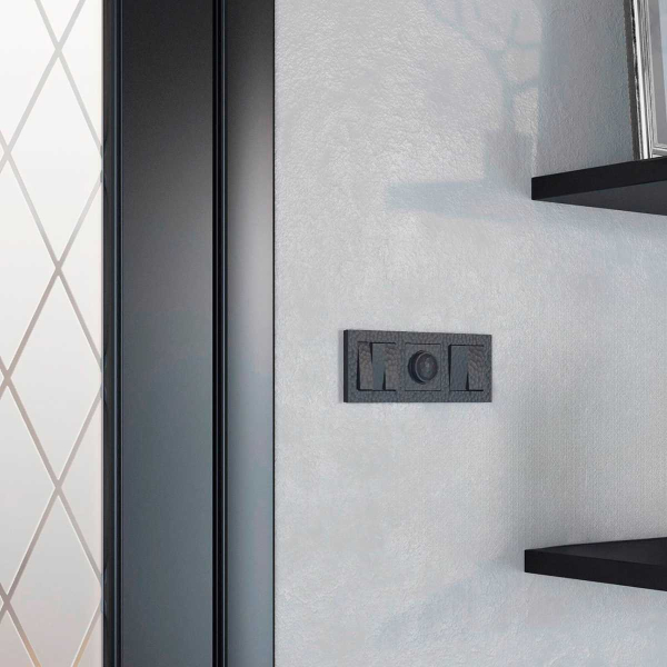 Выключатель Werkel Hammer двухклавишный черный W1220008 4690389162329