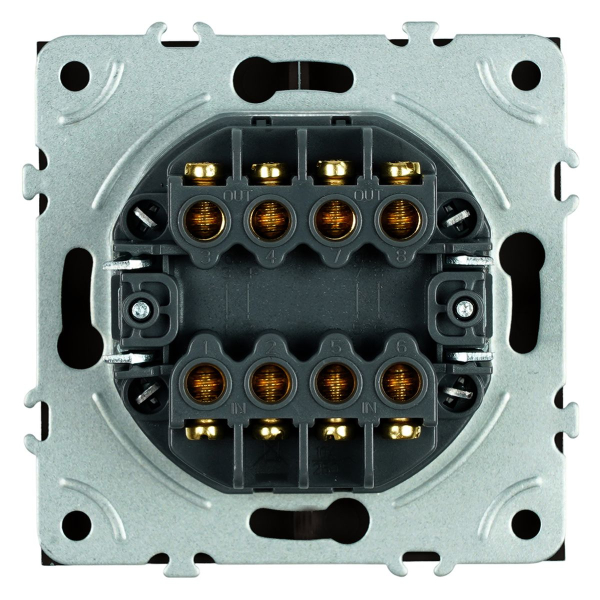 Переключатель перекрестный 2-клавишный (механизм), STEKKER, 250В, 10А, серия Эмили, RSW10-5111-01, черный уголь, soft touch 50167