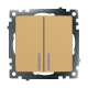 Выключатель двухклавишный Stekker Катрин с подсветкой золото GLS10-7102-08 49217