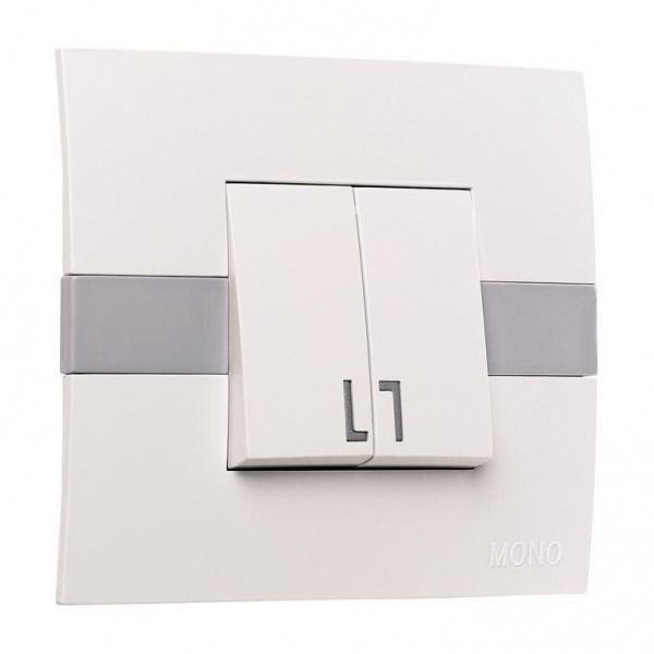 Выключатель Mono Electric Eсо двухклавишный белый 101-010101-102 Выключатель Mono Electric Eсо двухклавишный белый 101-010101-102