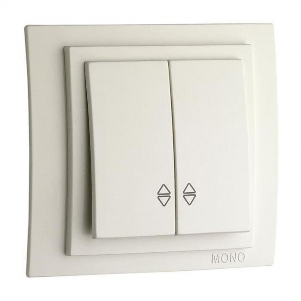 Выключатель Mono Electric Larissa двухклавишный проходной слоновая кость 103-010123-111 Выключатель Mono Electric Larissa двухклавишный проходной слоновая кость 103-010123-111