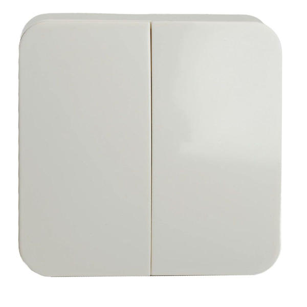 Выключатель двухклавишный Stekker белый MSW10-20-01 49289