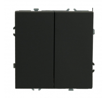 Переключатель перекрестный 2-клавишный (механизм), STEKKER, 250В, 10А, серия Эмили, RSW10-5111-01, черный уголь, soft touch 50167