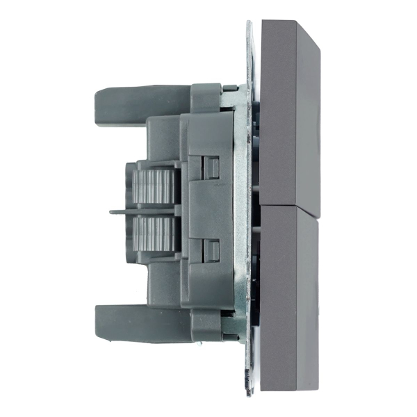 Переключатель 1-клавишный (механизм), СЗК, Stekker, 250В, 10A Эмили, RSW10-5105-10ZK, платиново-серый, soft touch 50240