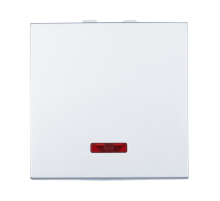 Выключатель LK Studio с индикатором 45х45мм (схема 1L) 16 A, 250 B (серебристый металлик) LK45 850903-1