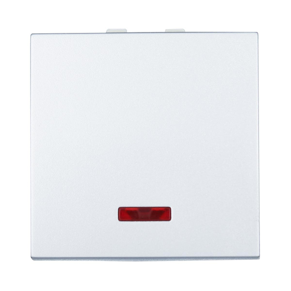 Выключатель LK Studio с индикатором 45х45мм (схема 1L) 16 A, 250 B (серебристый металлик) LK45 850903-1