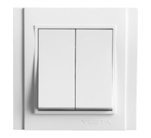 Выключатель двухклавишный Vesta-Electric Verona белый FVK020201BEL