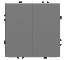 Переключатель 2-клавишный (механизм), STEKKER, 250В, 10А, серия Эмили, RSW10-5107-10, платиново-серый, soft touch 49947