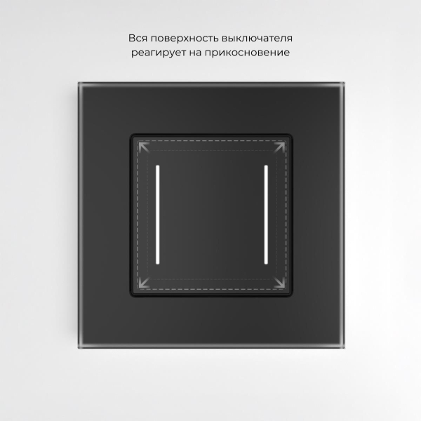 Сенсорный умный выключатель двуклавишный Werkel черный W4523008 4690389197963