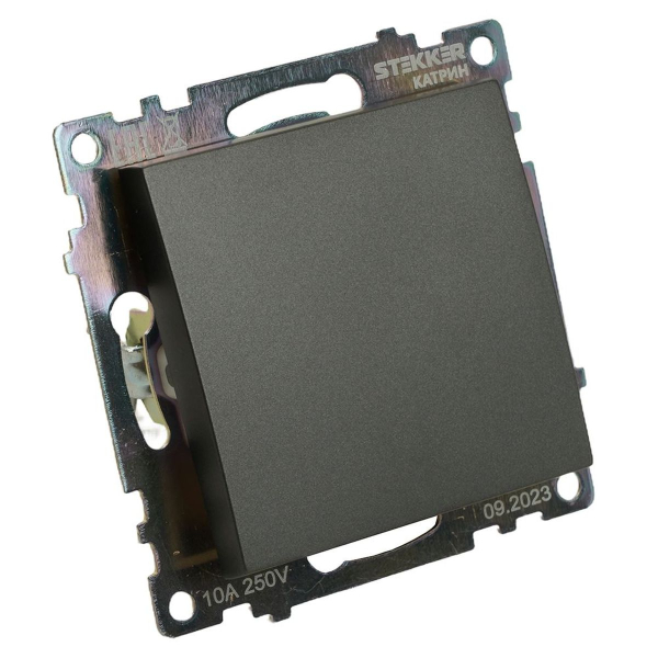 Переключатель перекрестный одноклавишный Stekker Катрин графит GLS10-7110-06 49416