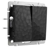 Выключатель Werkel Hammer двухклавишный проходной черный W1222008 4690389162473