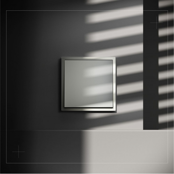 Перекрестный переключатель встраиваемый Voltum S70 одноклавишный 10А, (сталь) VLS010505