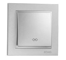 Выключатель Mono Electric Despina одноклавишный перекресный серебро 102-212125-112