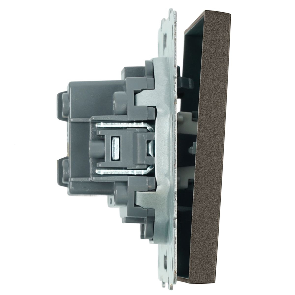 Переключатель перекрестный 1-клавишный (механизм), Stekker, 250В, 10А Эмили, RSW10-5110-09, антрацит, soft touch 49923