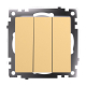 Выключатель трехклавишный Stekker Катрин золото GLS10-7108-08 49219