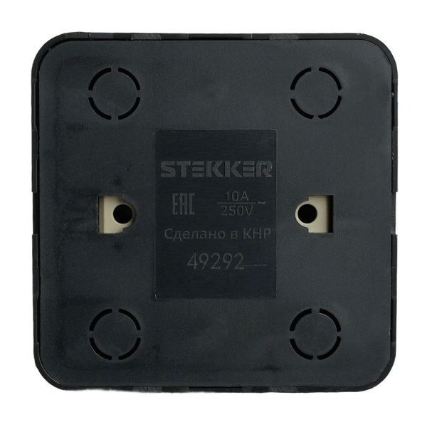 Выключатель одноклавишный Stekker София с подсветкой черный MSW10-11-20-02 49292