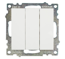 Выключатель трехклавишный Stekker Катрин GLS10-7108-01 белый 49171