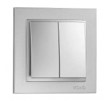 Выключатель Mono Electric Despina двухклавишный серебро 102-212125-102