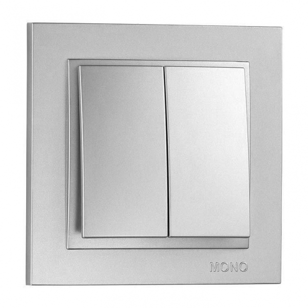 Выключатель Mono Electric Despina двухклавишный серебро 102-212125-102 Выключатель Mono Electric Despina двухклавишный серебро 102-212125-102