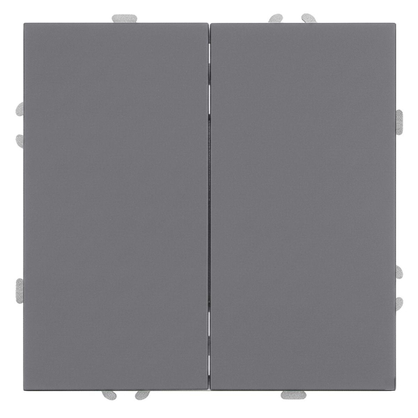 Переключатель 2-клавишный (механизм), STEKKER, 250В, 10А, серия Эмили, RSW10-5107-10, платиново-серый, soft touch 49947