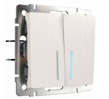 Выключатель Werkel двухклавишный проходной с подсветкой перламутровый W1122113 4690389160967