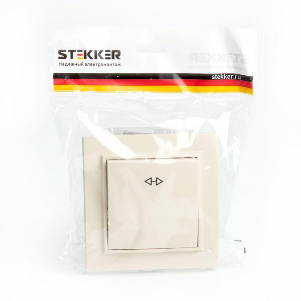 Переключатель одноклавишный перекрестный Stekker Эрна слоновая кость PSW10-9009-02 39926 Переключатель одноклавишный перекрестный Stekker Эрна слоновая кость PSW10-9009-02 39926
