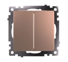 Переключатель двухклавишный Stekker Катрин GLS10-7107-02 шампань 49169