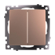 Переключатель двухклавишный Stekker Катрин GLS10-7107-02 шампань 49169
