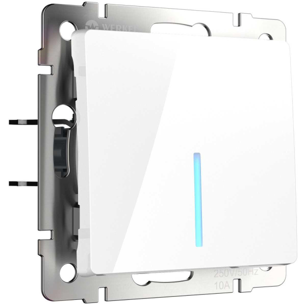 Выключатель одноклавишный проходной с подсветкой Werkel белый W1112101 4690389155079