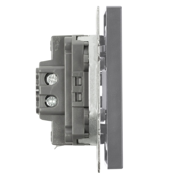 Переключатель 1-клавишный (механизм), STEKKER, 250В, 10A, серия Эмили, RSW10-5105-10, платиново-серый, soft touch 49945