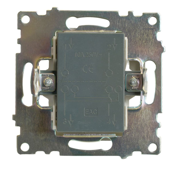 Переключатель перекрестный одноклавишный Stekker Катрин графит GLS10-7110-06 49416