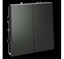 Перекрестный переключатель встраиваемый S70 двухклавишный 10А (титан) Voltum VLS020506